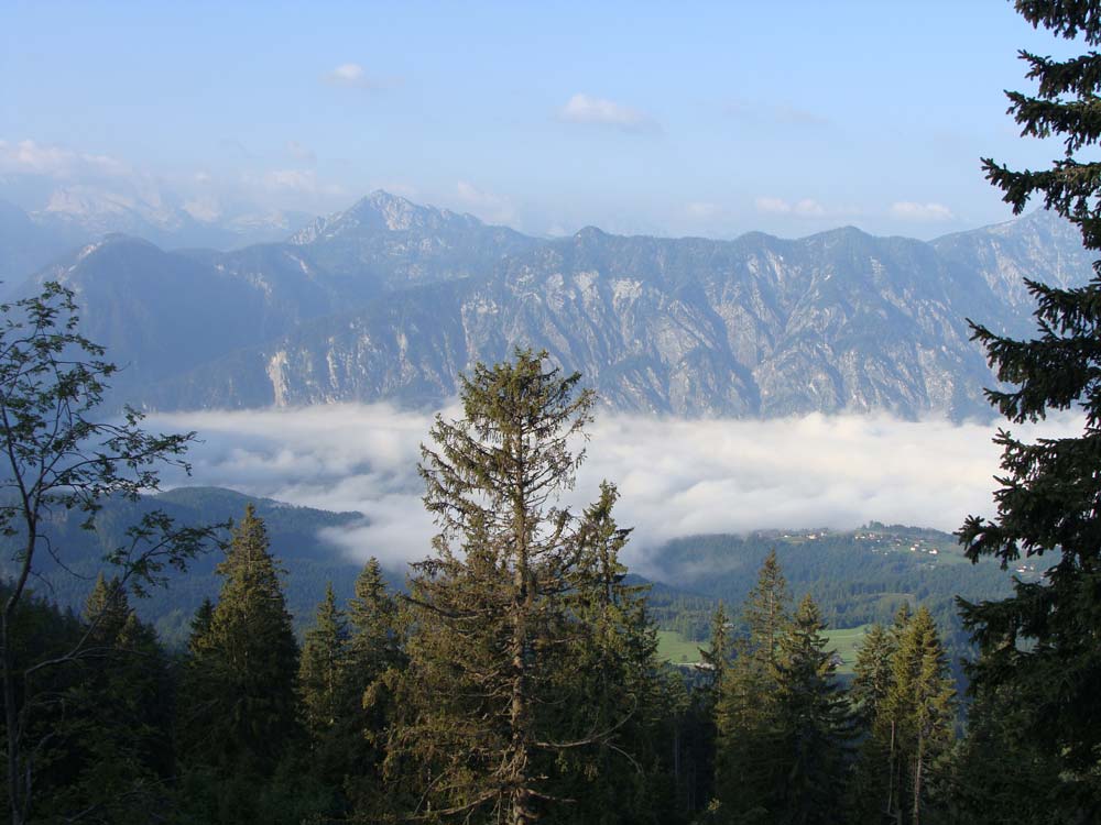 Blick vom Weg auf den Raschberg ins Goiserer Tal